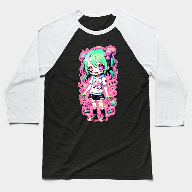 Cute Chibi Zombie Baseball T-Shirt by DeathAnarchy